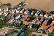 Drone recording of Saarstr in Kandel in the state Rhineland-Palatinate, Germany