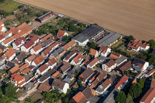 Saarstr in Kandel in the state Rhineland-Palatinate, Germany from the drone perspective