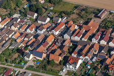 Saarstr in Kandel in the state Rhineland-Palatinate, Germany from a drone