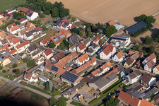 Aerial view of Saarstr in Kandel in the state Rhineland-Palatinate, Germany