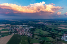 Rain across the Rhine in Rohrbach in the state Rhineland-Palatinate, Germany