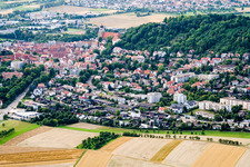 Aerial view of From the south in Herrenberg in the state Baden-Wuerttemberg, Germany