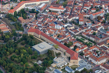 Aerial view of University Campus FTSK Germersheim in Germersheim in the state Rhineland-Palatinate, Germany