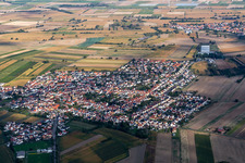 District Mechtersheim in Römerberg in the state Rhineland-Palatinate, Germany viewn from the air