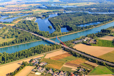 Speyer Rhine Bridge for the A61 from the south in Hockenheim in the state Baden-Wuerttemberg, Germany