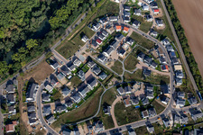 Aerial view of New development area Altrheinbogen in Ketsch in the state Baden-Wuerttemberg, Germany