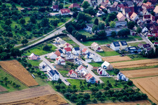 Construction sites for new construction residential area of detached housing estate Fasanenweg in the district Altingen in Ammerbuch in the state Baden-Wurttemberg