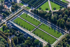Building complex in the park of the castle Schloss Schwetzingen Mittelbau in Schwetzingen in the state Baden-Wurttemberg, Germany