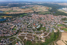 Philippsburg in the state Baden-Wuerttemberg, Germany seen from a drone