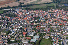 Aerial view of Philippsburg in the state Baden-Wuerttemberg, Germany