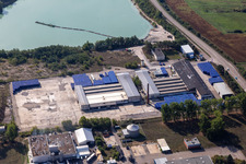 Building and production halls on the premises of of Berry Plastics GmbH in Philippsburg in the state Baden-Wuerttemberg, Germany