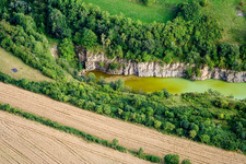Aerial view of Quarry in the district Reusten in Ammerbuch in the state Baden-Wuerttemberg, Germany
