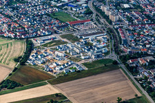 Construction site to build a new multi-family residential complex Quartier 2020 development area Biegen-Durlacher Weg in Hochstetten in the state Baden-Wuerttemberg, Germany