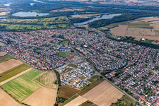 District Hochstetten in Linkenheim-Hochstetten in the state Baden-Wuerttemberg, Germany from the plane