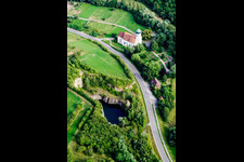 Aerial photograpy of Chapel of St. Stephen in the district Poltringen in Ammerbuch in the state Baden-Wuerttemberg, Germany
