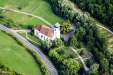 Oblique view of Chapel of St. Stephen in the district Poltringen in Ammerbuch in the state Baden-Wuerttemberg, Germany