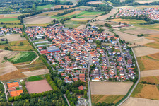 District Hardtwald in Neupotz in the state Rhineland-Palatinate, Germany from the plane