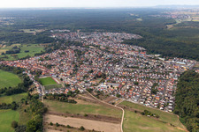 Jockgrim in the state Rhineland-Palatinate, Germany seen from above