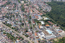 Jockgrim in the state Rhineland-Palatinate, Germany from the plane