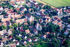Aerial view of St. Pankratius Church and TAVT - Tübingen Academy for Behavioral Therapy GmbH in the district Bühl in Tübingen in the state Baden-Wuerttemberg, Germany