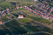 Aerial view of St. Dionysius Chapel in the district Gleiszellen in Gleiszellen-Gleishorbach in the state Rhineland-Palatinate, Germany