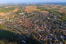 Aerial photograpy of City view from the west in Bad Bergzabern in the state Rhineland-Palatinate, Germany