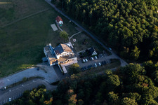 Aerial view of Restaurant Le Cleebourg in Rott in the state Bas-Rhin, France