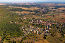 Bird's eye view of Gœrsdorf in the state Bas-Rhin, France