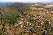 Aerial view of Village view in Gœrsdorf in the state Bas-Rhin, France