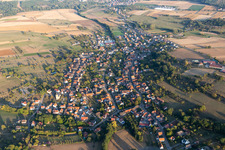 Preuschdorf in the state Bas-Rhin, France from above