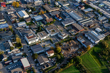 Bird's eye view of Foundation Church Computing Center Southwest Germany in the district Eggenstein in Eggenstein-Leopoldshafen in the state Baden-Wuerttemberg, Germany