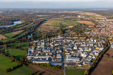 Industrial and commercial area in Eggenstein in the state Baden-Wuerttemberg, Germany