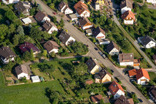Aerial view of Erlachstr in the district Obernhausen in Birkenfeld in the state Baden-Wuerttemberg, Germany