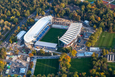 Extension and conversion site on the sports ground of the stadium " Wildparkstadion " in Karlsruhe in the state Baden-Wurttemberg, Germany out of the air