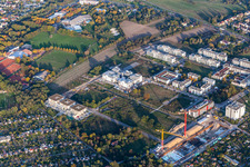Aerial view of LTC - Linder Technology Campus with Weum GmbH, Systec&Services and Systec&Solutions in Wilhelm-Schickard-Straße in the Technology Park Karlsruhe in the district Rintheim in Karlsruhe in the state Baden-Wuerttemberg, Germany