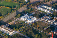 Aerial photograpy of LTC - Linder Technology Campus with Weum GmbH, Systec&Services and Systec&Solutions in Wilhelm-Schickard-Straße in the Technology Park Karlsruhe in the district Rintheim in Karlsruhe in the state Baden-Wuerttemberg, Germany