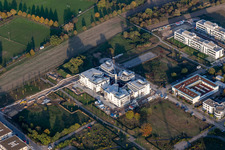 Construction site for the new building of a research building and office complex of the LTC - Linder Technologie Campus with Werum GmbH, Systec&Services sowie Systec&Solutions in Wilhelm-Schickard-Strasse in the technology-park Karlsruhe in Karlsruhe in the state Baden-Wuerttemberg, Germany