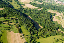 Aerial photograpy of Kettelbachtal Nature Reserve in the district Obernhausen in Birkenfeld in the state Baden-Wuerttemberg, Germany