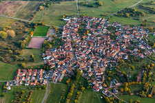 Drone image of District Büchelberg in Wörth am Rhein in the state Rhineland-Palatinate, Germany