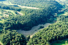 Kettelbachtal Nature Reserve in the district Obernhausen in Birkenfeld in the state Baden-Wuerttemberg, Germany seen from above