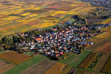 Aerial view of Bissersheim in the state Rhineland-Palatinate, Germany