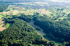 Bird's eye view of Kettelbachtal Nature Reserve in the district Obernhausen in Birkenfeld in the state Baden-Wuerttemberg, Germany