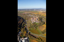 Aerial photograpy of Neulingen Castle in Neuleiningen in the state Rhineland-Palatinate, Germany