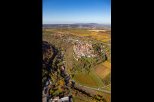 Neuleiningen in the state Rhineland-Palatinate, Germany from the drone perspective