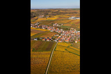 Kleinkarlbach in the state Rhineland-Palatinate, Germany viewn from the air