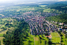 Town View of the streets and houses of the residential areas in Keltern in the state Baden-Wurttemberg