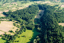 Drone recording of Kettelbachtal Nature Reserve in the district Obernhausen in Birkenfeld in the state Baden-Wuerttemberg, Germany
