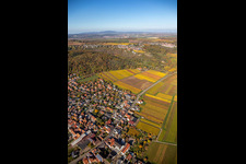 Village on the edge of vineyards and wineries in the wine-growing area in Bobenheim am Berg in the state Rhineland-Palatinate, Germany