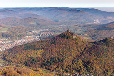 Castle ruins of Trifels, Anebos and Scharfenberg in Annweiler am Trifels in the state Rhineland-Palatinate, Germany