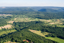 Aerial view of Vinegar Mountain in the district Obernhausen in Birkenfeld in the state Baden-Wuerttemberg, Germany